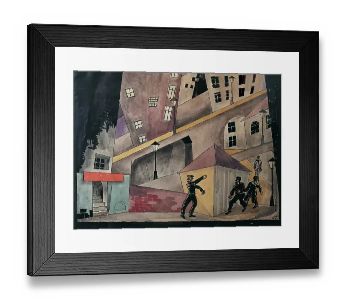 Framed Print : Set design for The Lower Depths (Nachtasyl), by Edward Suhr, directed by Erwin Piscator, 1926, 20th Century, watercolor