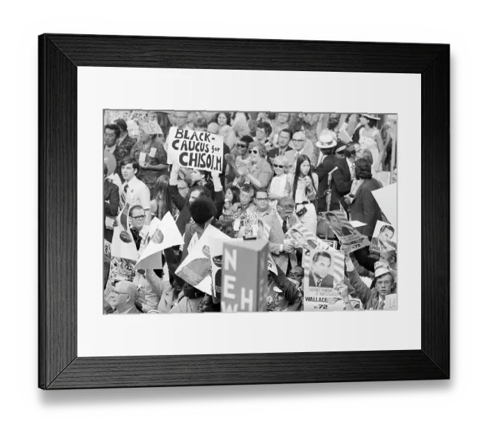 Framed Print : Chisoholm And Wallace Supporters At The 1972 Democratic National Convention