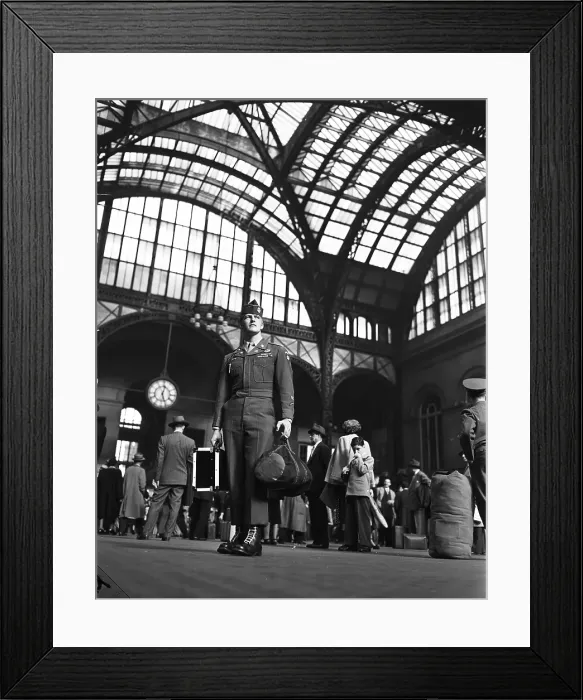 Framed Print : A Soldier In Penn Station Framed Print : A Soldier In Penn Station