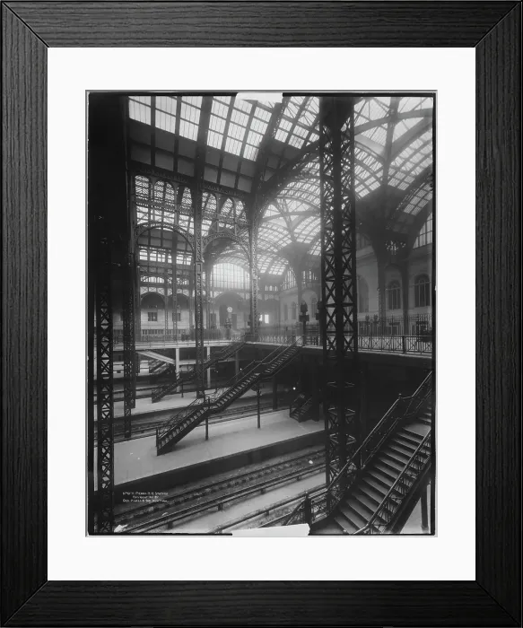 Framed Print : Interior Tracks & Iron Roof Tracery Of Penn Station Framed Print : Interior Tracks & Iron Roof Tracery Of Penn Station