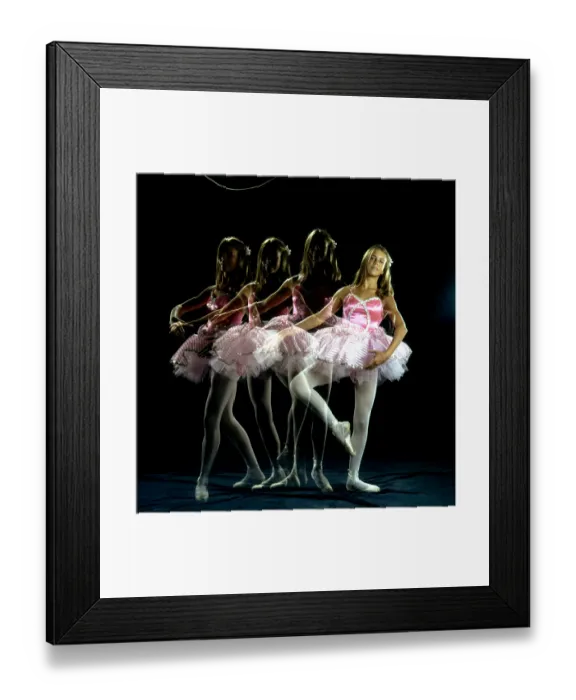 Framed Print : Color Photo Montage of teenage ballet dancer in motion