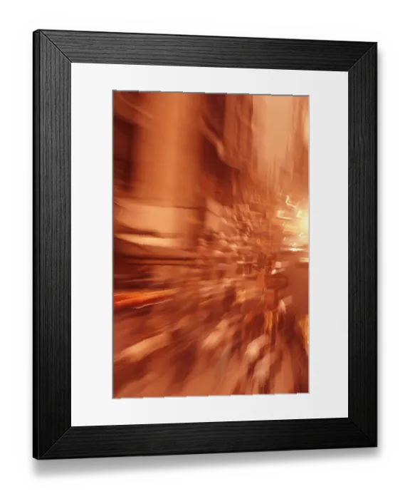 Framed Print : Distorted and Tinted Image of Midtown Manhattan Street in the 1960's