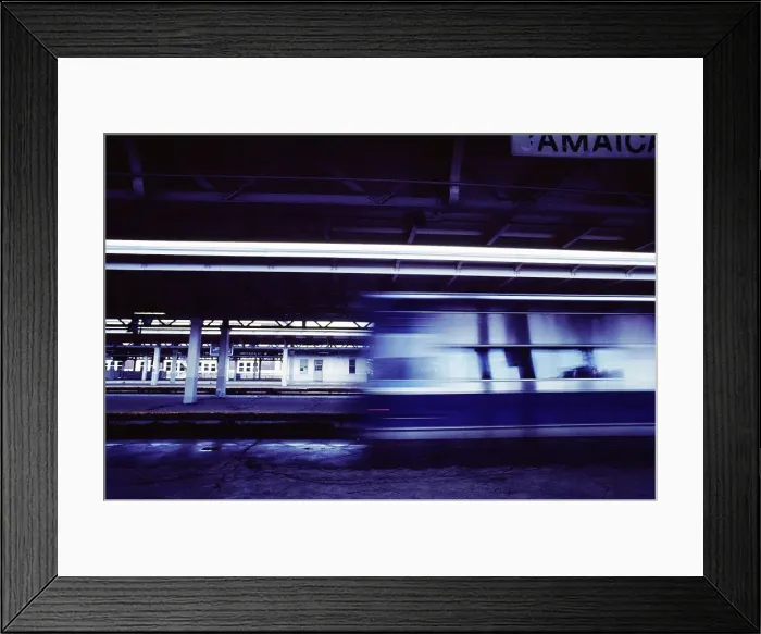 Framed Print : Trains Speeds Through Jamaica Station in 1960's NYC Framed Print : Trains Speeds Through Jamaica Station in 1960's NYC