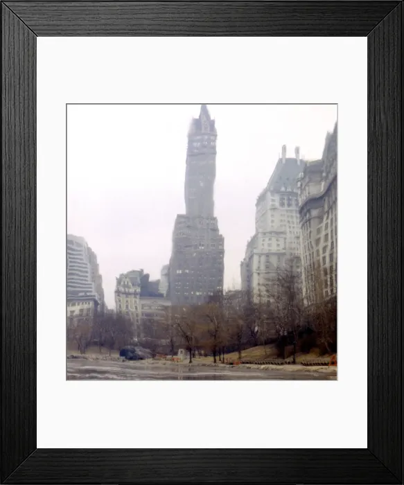 Framed Print : Distorted Image of Sherry Netherland Hotel and NYC Skyline in the 1960's Framed Print : Distorted Image of Sherry Netherland Hotel and NYC Skyline in the 1960's