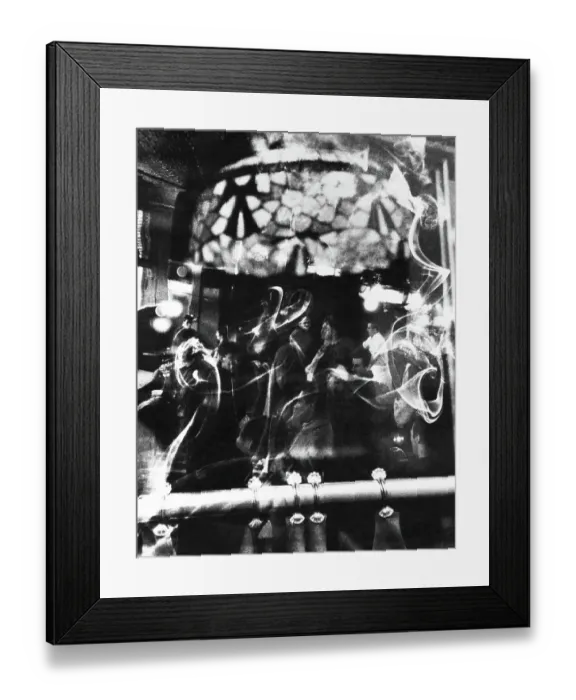 Framed Print : Photo Montage of Patrons Drinking at a Bar in 1960 Framed Print : Photo Montage of Patrons Drinking at a Bar in 1960