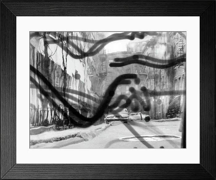Framed Print : Photo Montage of Buildings and Cars in NYC in 1960