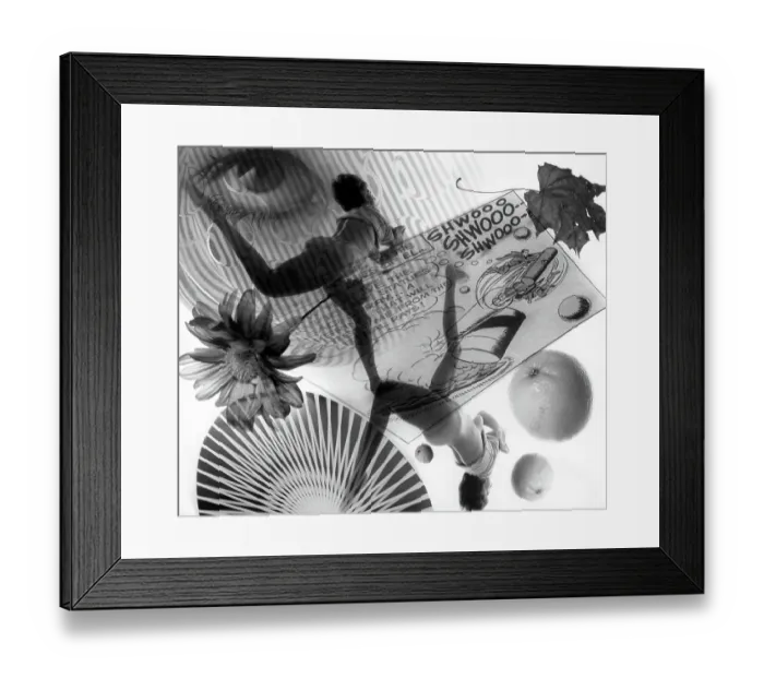Framed Print : Photo Montage of Semi-clothed Woman and Superman Cartoon in 1960 Framed Print : Photo Montage of Semi-clothed Woman and Superman Cartoon in 1960