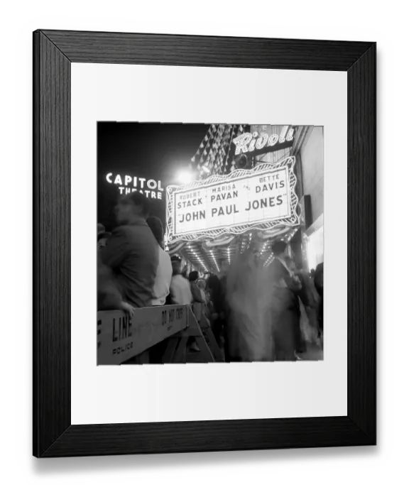Framed Print : World Premiere of Movie John Paul Jones At Rivoli Theater in 1959 Framed Print : World Premiere of Movie John Paul Jones At Rivoli Theater in 1959
