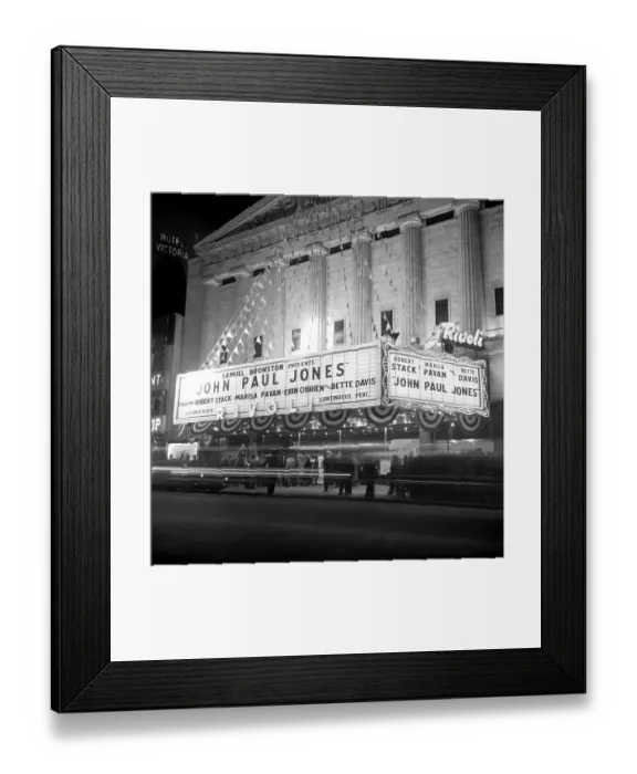Framed Print : World Premiere of Movie John Paul Jones At Rivoli Theater in 1959 Framed Print : World Premiere of Movie John Paul Jones At Rivoli Theater in 1959