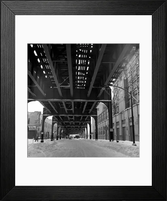 Framed Print : Elevated Subway Tracks in 1950's NYC Framed Print : Elevated Subway Tracks in 1950's NYC