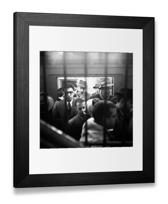 Framed Print : Passengers Exiting the New York City Subway in the 1950's Framed Print : Passengers Exiting the New York City Subway in the 1950's