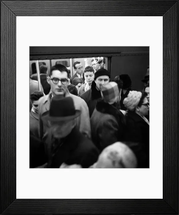 Framed Print : Passengers Exiting the New York City Subway in the 1950's Framed Print : Passengers Exiting the New York City Subway in the 1950's
