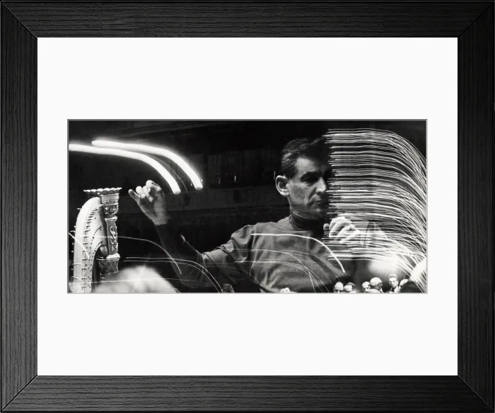 Framed Print : Photo Montage of Leonard Bernstein Rehearsing At Carnegie Hall