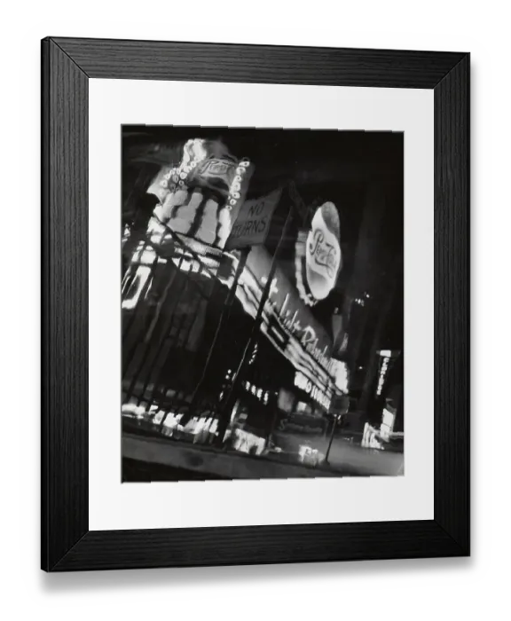 Framed Print : Distorted Image of Times Square in the 1950's Framed Print : Distorted Image of Times Square in the 1950's
