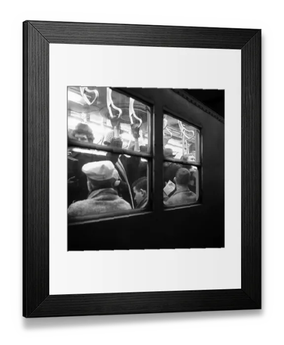 Framed Print : Passengers on the New York City Subway in the 1950's Framed Print : Passengers on the New York City Subway in the 1950's