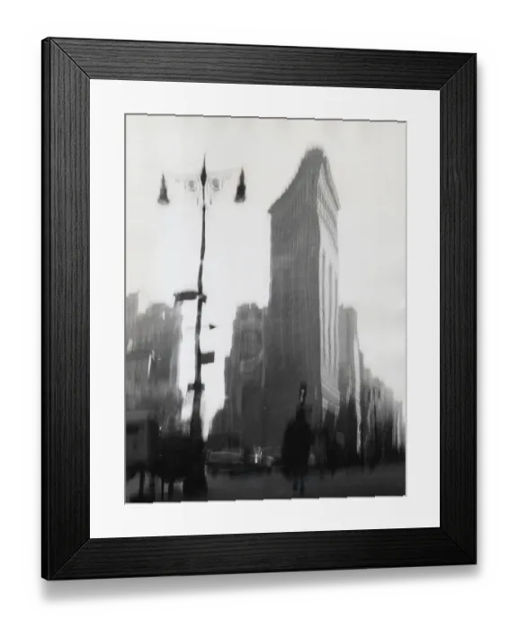 Framed Print : Distorted Image of the Flatiron Building in the 1950's Framed Print : Distorted Image of the Flatiron Building in the 1950's