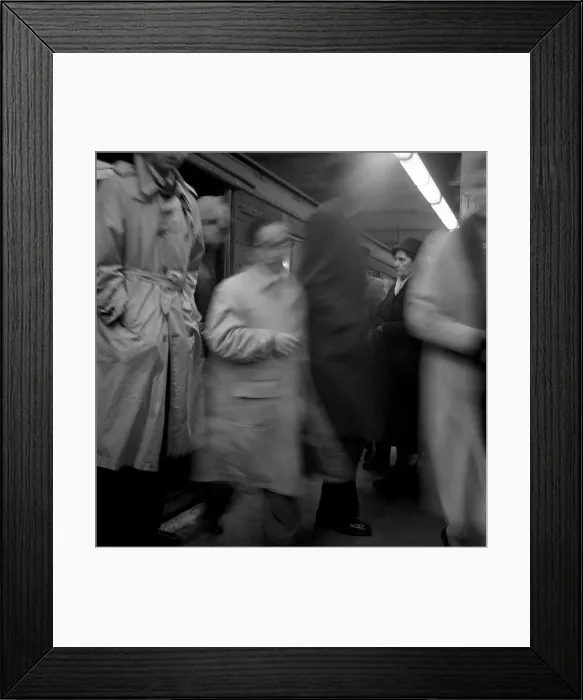 Framed Print : Passengers Exiting the New York City Subway in the 1950's Framed Print : Passengers Exiting the New York City Subway in the 1950's