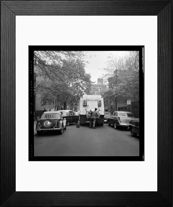 Framed Print : Garbage Collection in 1950's Brooklyn Heights Framed Print : Garbage Collection in 1950's Brooklyn Heights