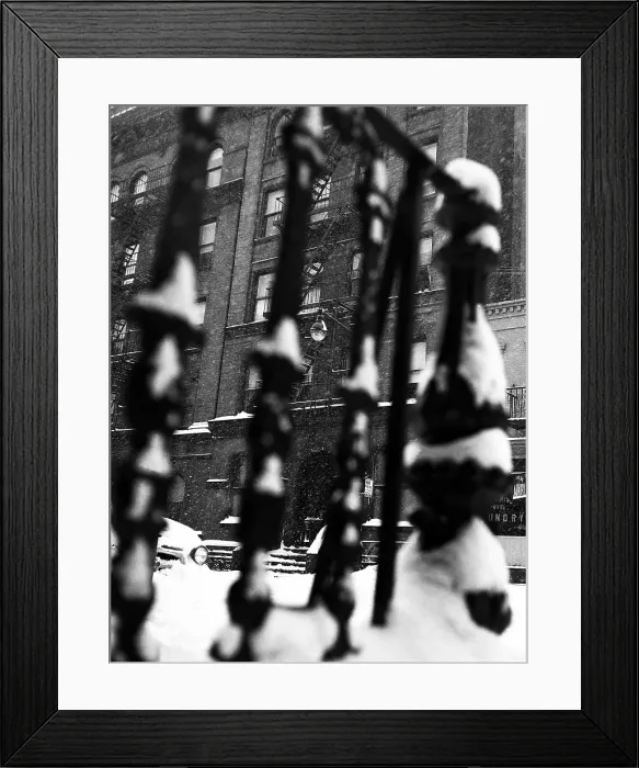 Framed Print : Snow Through Grates in 1957 Manhattan Framed Print : Snow Through Grates in 1957 Manhattan