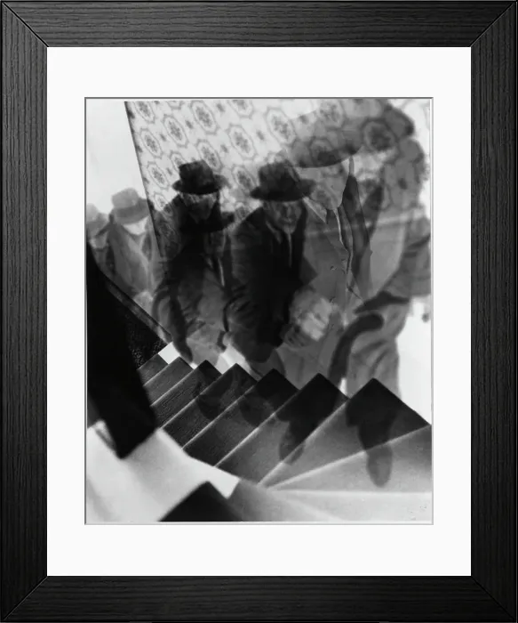 Framed Print : Photo Montage of Man Climbing Stairs Framed Print : Photo Montage of Man Climbing Stairs