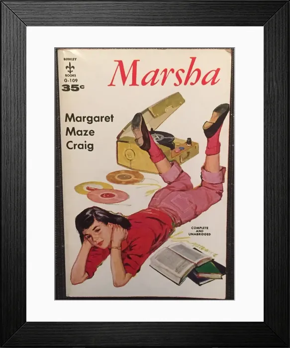 Framed Print : Marsha. 1955: The cover of the 1955 novel Marsha by Margaret Maze Craig Framed Print : Marsha. 1955: The cover of the 1955 novel Marsha by Margaret Maze Craig