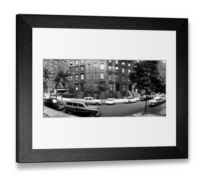 Framed Print : Willow Street in Brooklyn Heights in the 1950's