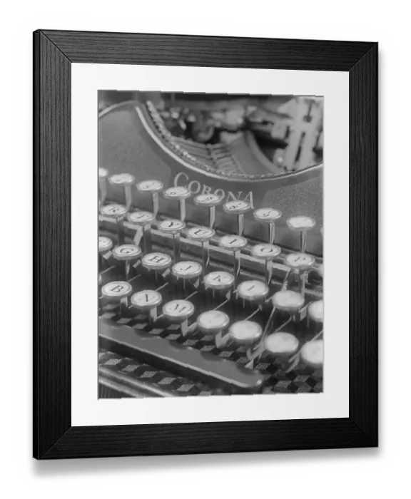 Framed Print : Qwerty. circa 1930: A close-up of a set of keys on an English-language typewriter Framed Print : Qwerty. circa 1930: A close-up of a set of keys on an English-language typewriter