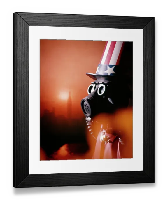 Framed Print : Uncle Sam Gasmask Framed Print : Uncle Sam Gasmask