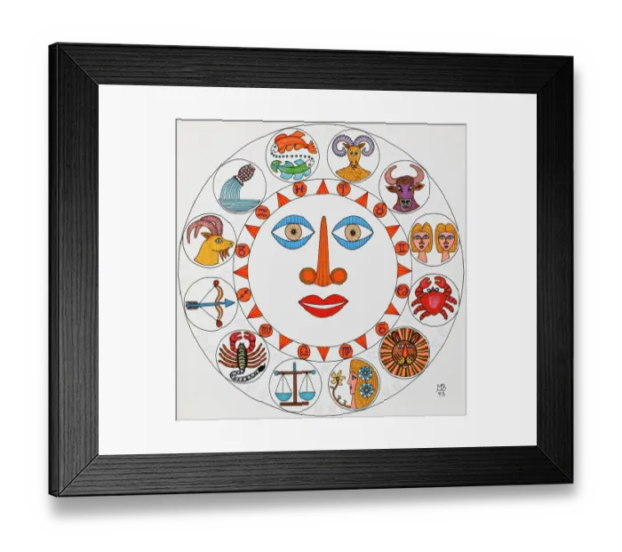 Framed Print : Untitled, by Mario De Biasi, from the Suns Series, 1993, 20th Century, drawing Framed Print : Untitled, by Mario De Biasi, from the Suns Series, 1993, 20th Century, drawing