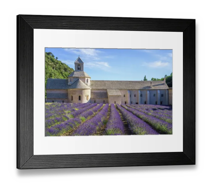 Framed Print : Abbaye Notre-Dame de Sénanque at dusk, Provence, France Framed Print : Abbaye Notre-Dame de Sénanque at dusk, Provence, France