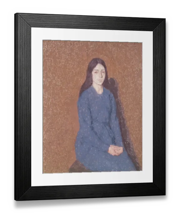 Framed Print : Girl In A Blue Dress, 1900-1935 Framed Print : Girl In A Blue Dress, 1900-1935