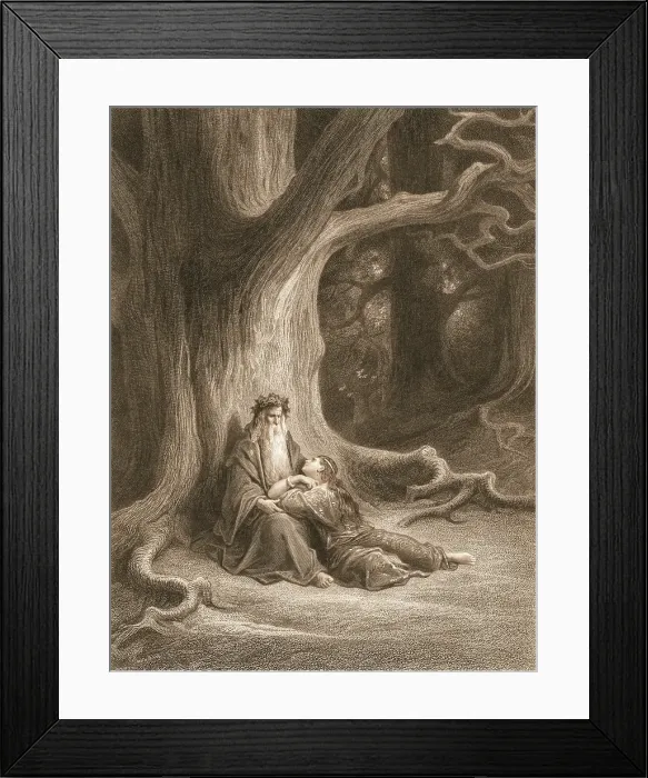 Framed Print : Vivian And Merlin Repose By Gustave Dore Framed Print : Vivian And Merlin Repose By Gustave Dore