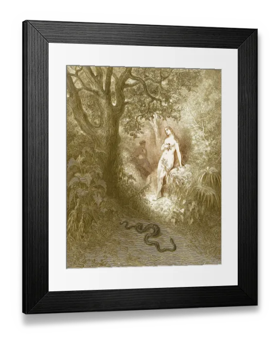 Framed Print : Adam And Eve And The Snake Framed Print : Adam And Eve And The Snake