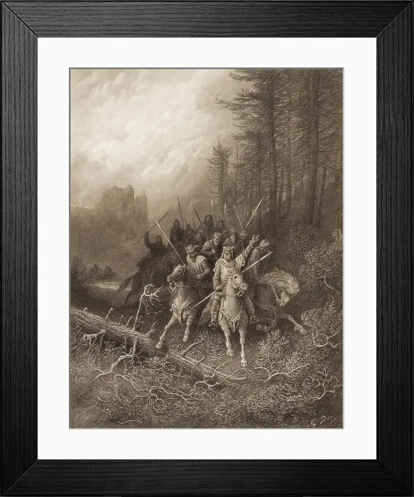 Framed Print : The Knight's Progess By Gustave Dore Framed Print : The Knight's Progess By Gustave Dore