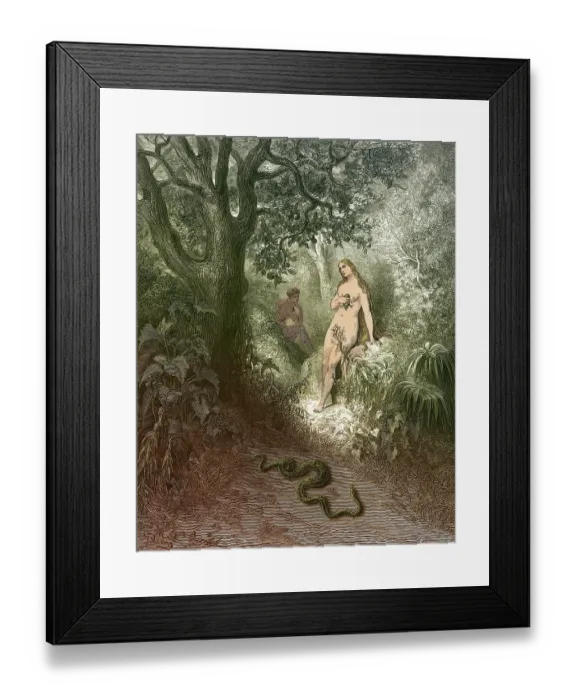 Framed Print : Adam And Eve And The Snake Framed Print : Adam And Eve And The Snake