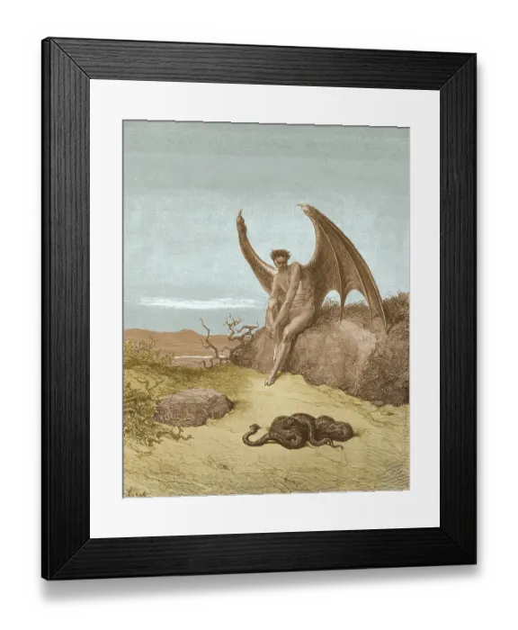 Framed Print : Satan Finding The Serpent Framed Print : Satan Finding The Serpent