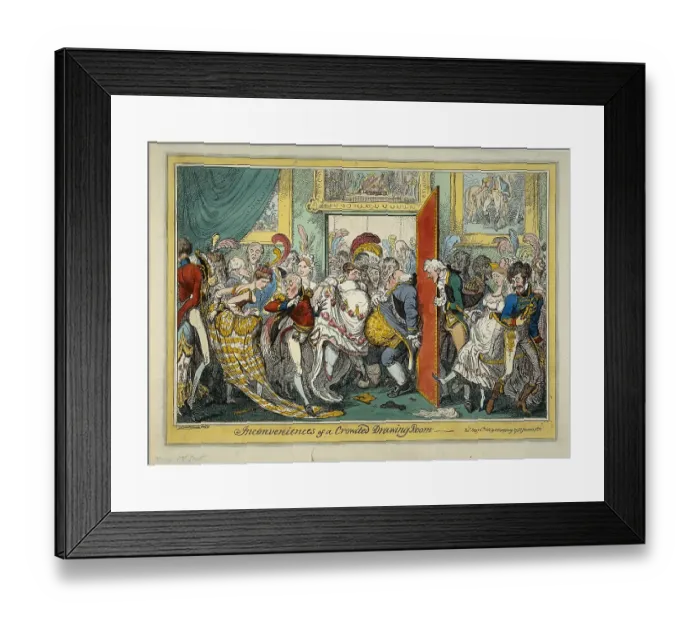 Framed Print : The Inconveniences of a Crowded Drawing Room, 1818 Framed Print : The Inconveniences of a Crowded Drawing Room, 1818