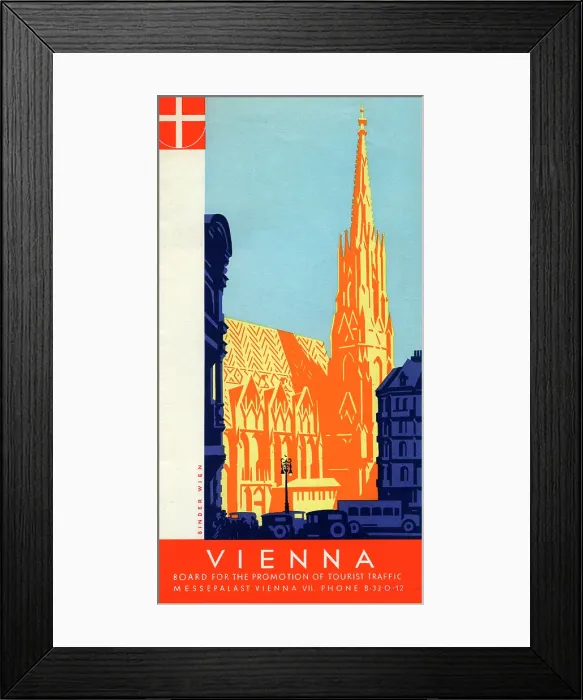 Framed Print : Vienna. AUSTRIA - 1935: A tourism brochure for Vienna by Board for the Framed Print : Vienna. AUSTRIA - 1935: A tourism brochure for Vienna by Board for the