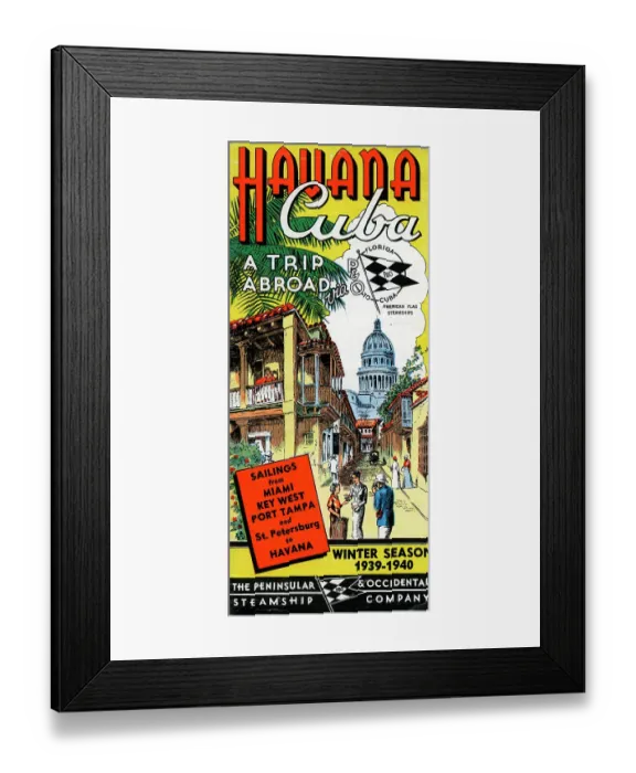 Framed Print : Havana, Cuba, The Peninsular & Occidental Steamship Company Framed Print : Havana, Cuba, The Peninsular & Occidental Steamship Company