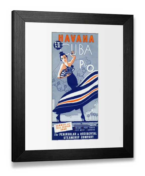 Framed Print : Havana, Cuba via P & O, The Peninsular & Occidental Steamship Company Framed Print : Havana, Cuba via P & O, The Peninsular & Occidental Steamship Company