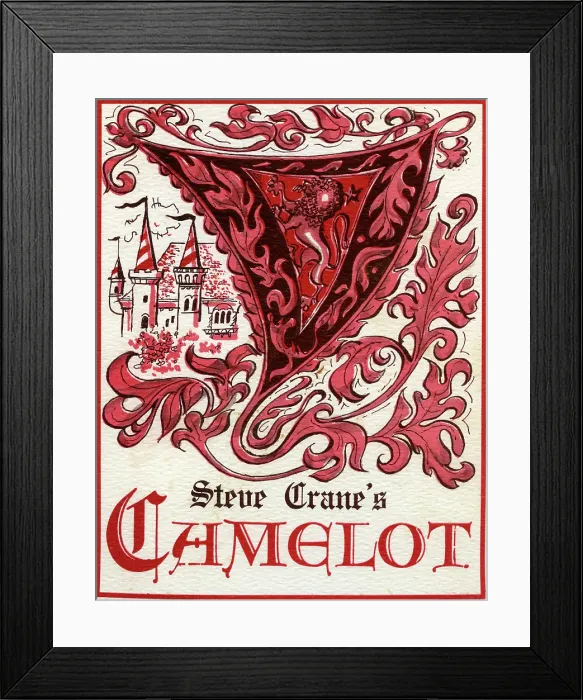 Framed Print : Camelot. USA - 1960: A menu for Camelot reads Steve Crane's Camelot from 1960 in USA Framed Print : Camelot. USA - 1960: A menu for Camelot reads Steve Crane's Camelot from 1960 in USA