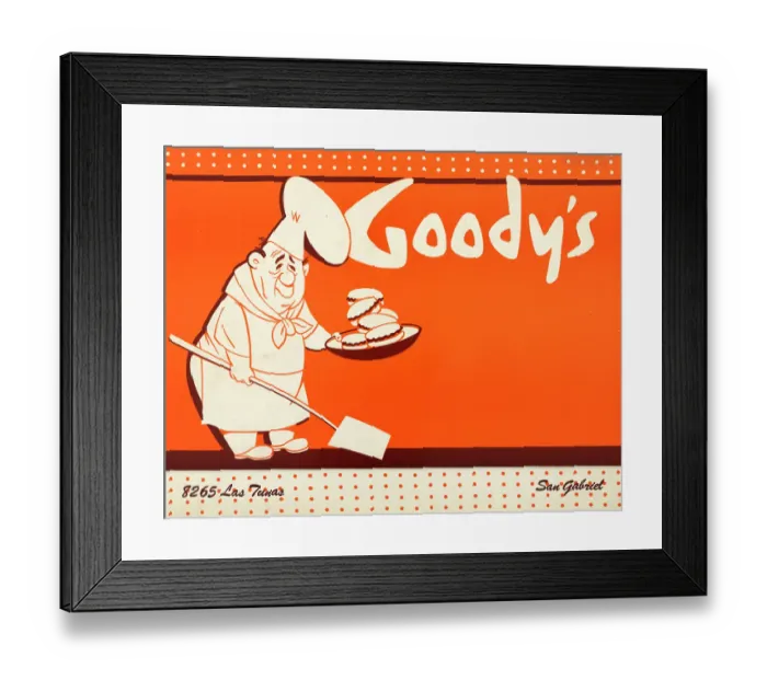 Framed Print : Goody's. USA - 1962: A menu for Goody's reads Goody's from 1962 in USA Framed Print : Goody's. USA - 1962: A menu for Goody's reads Goody's from 1962 in USA
