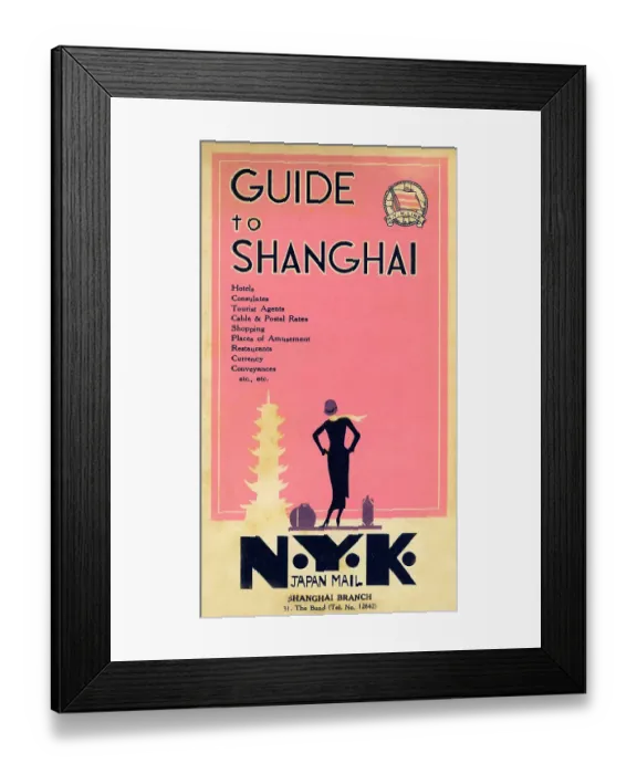 Framed Print : Guide to Shanghai, N.Y.K. Line Framed Print : Guide to Shanghai, N.Y.K. Line