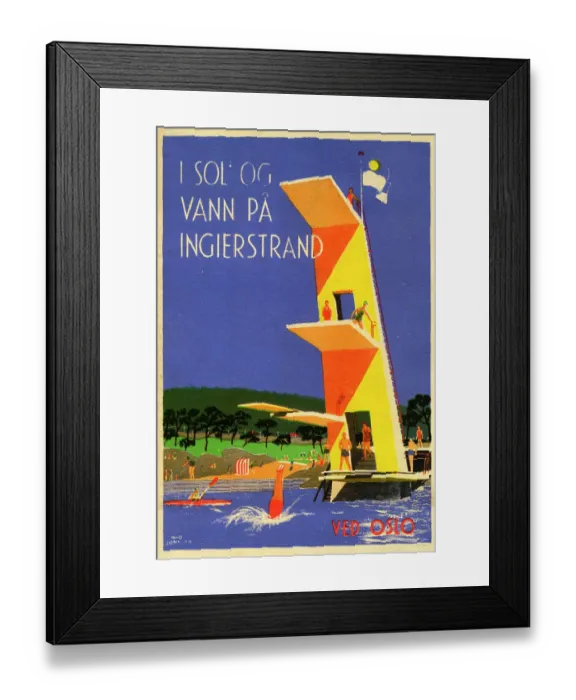 Framed Print : I Sol Og Vann Pa Ingierstrand, Ved Oslo Framed Print : I Sol Og Vann Pa Ingierstrand, Ved Oslo
