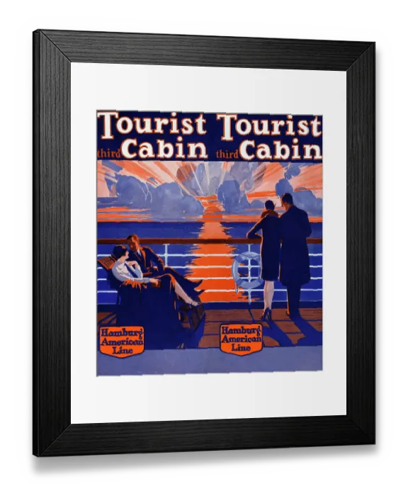 Framed Print : Hamburg-American Line, Tourist Cabin Framed Print : Hamburg-American Line, Tourist Cabin