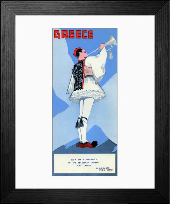 Framed Print : Greece. GREECE - 1936: A tourism brochure for Greece by the Secretary General Framed Print : Greece. GREECE - 1936: A tourism brochure for Greece by the Secretary General