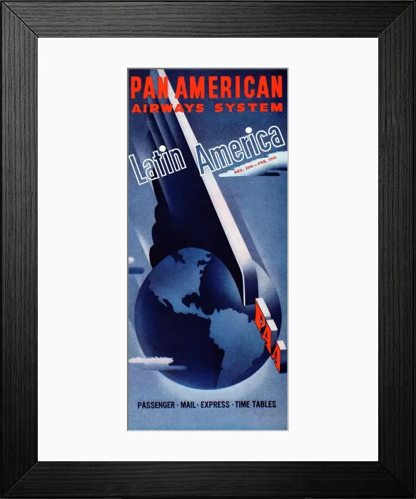 Framed Print : Pan Am, Latin America Framed Print : Pan Am, Latin America