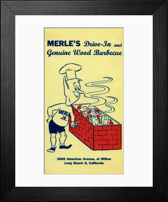 Framed Print : Merle's Drive-In and Genuine Wood Barbecue Framed Print : Merle's Drive-In and Genuine Wood Barbecue