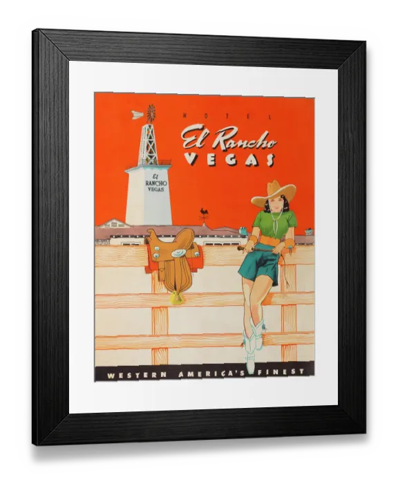 Framed Print : El Rancho. USA - 1942: A menu for El Rancho reads El Rancho Vegas from 1942 in USA Framed Print : El Rancho. USA - 1942: A menu for El Rancho reads El Rancho Vegas from 1942 in USA