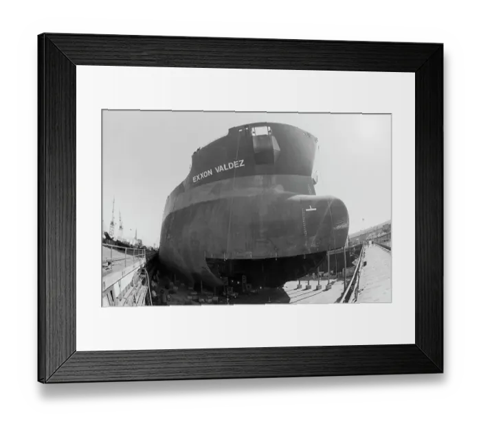Framed Print : Exxon Valdez At Shipyard For Repair Framed Print : Exxon Valdez At Shipyard For Repair